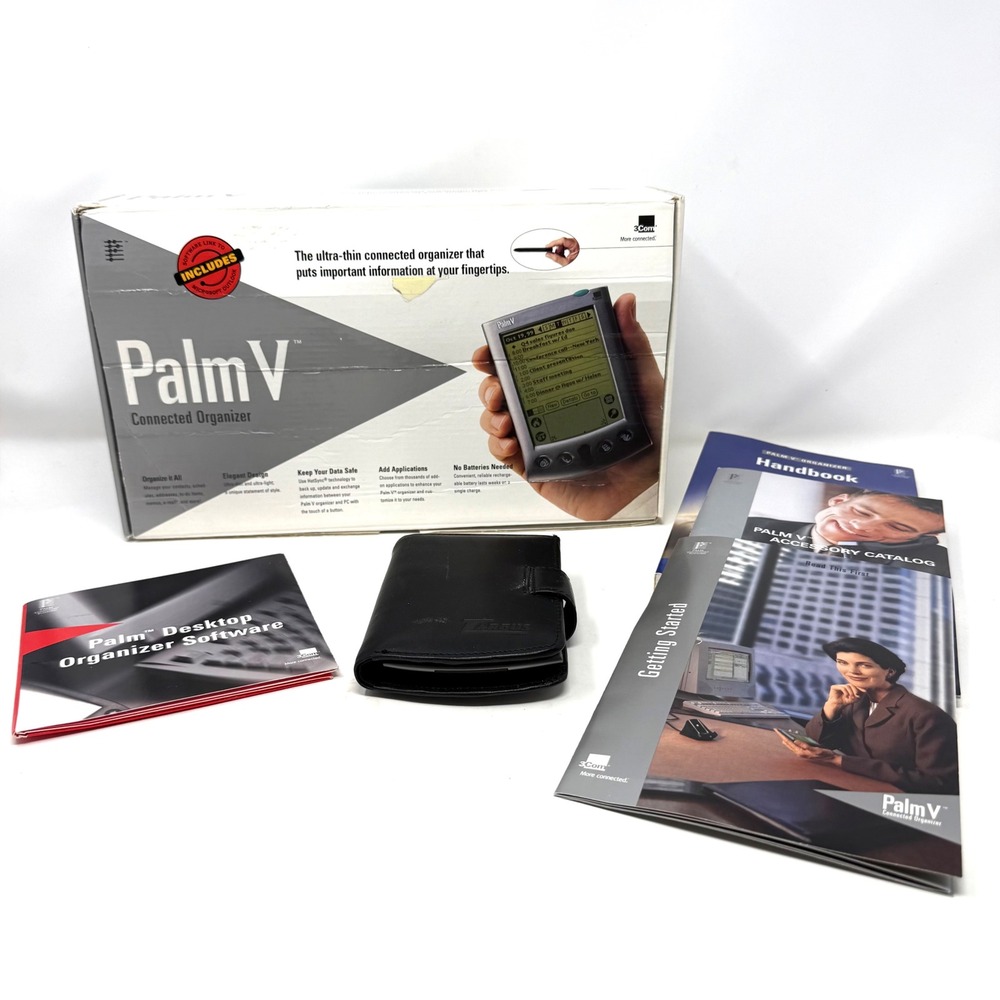 Palm V UNTESTED 3Com Connected Organizer Vintage PDA + Targus Case Original Box